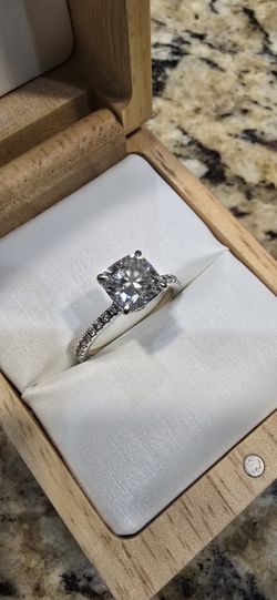Stunning 1.63 Carat Center Stone Chusion Cut Engagement Ring