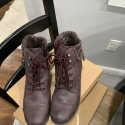 Maroon Combat Boots