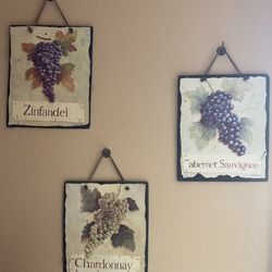 Naomi McBride glass wine grape wall decor
