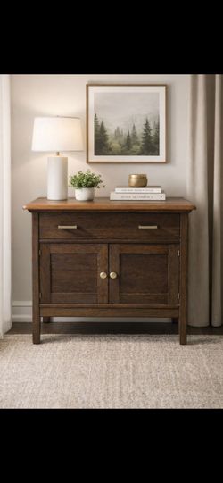 Antique Oak Cabinet – Vintage Mission-Style Storage Cabinet