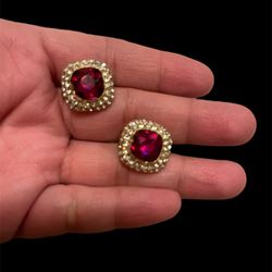 Clip on earrings Purple