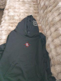 Black Graphic Pullover Hoodie