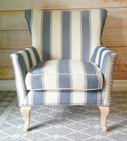 Dorel Home Furnishings - Reva Accent Blue and White Chair - Delivered