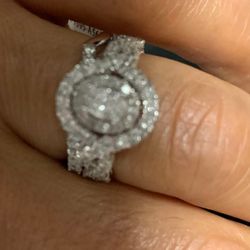 Genuine Diamond 2 Piece Wedding Ring Size 7