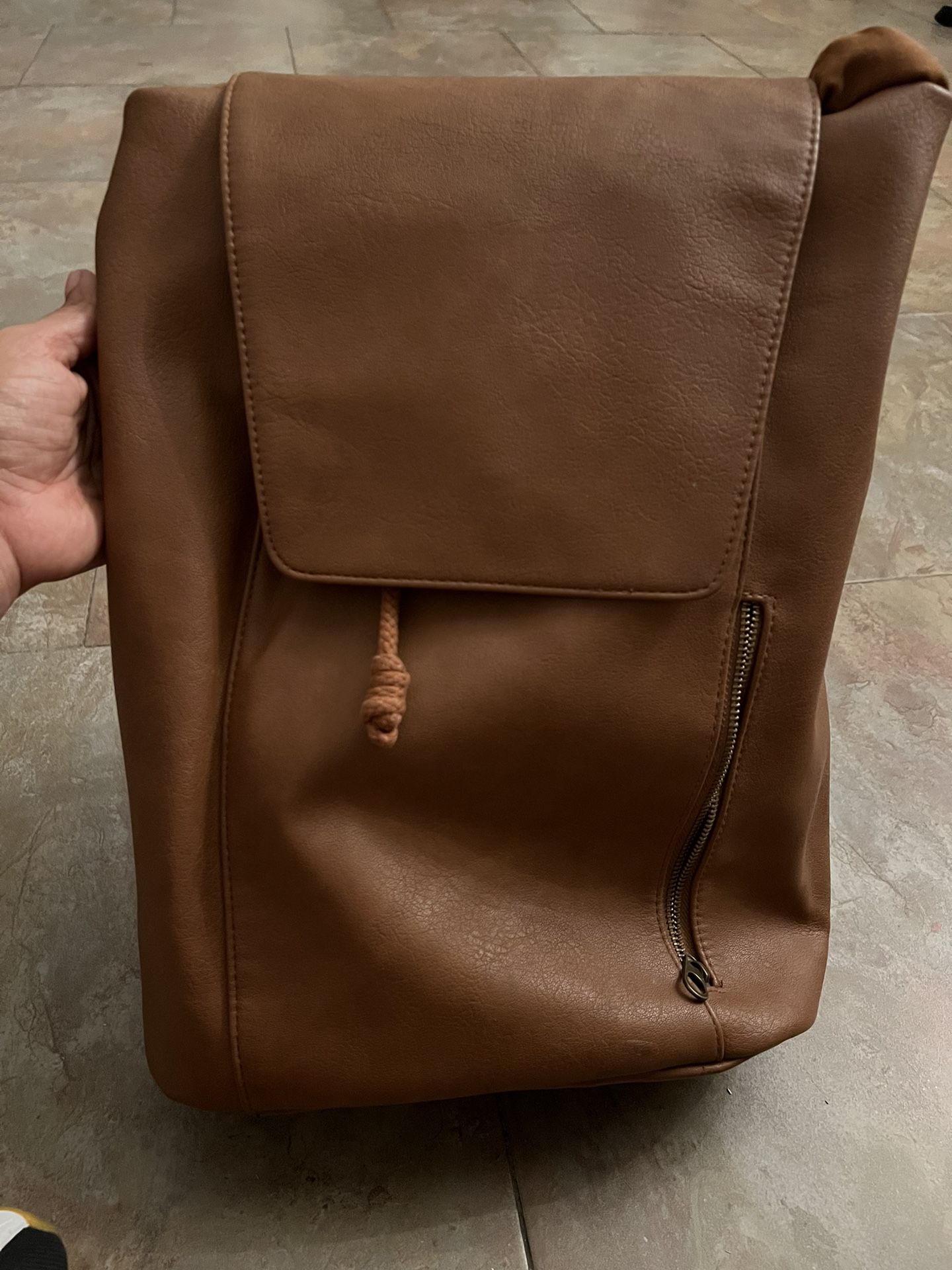 Non leather brown backpack