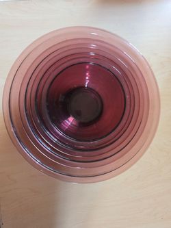 Pyrex Cranberry (or Amethyst/Purple) Visions glass nesting mixing bowl set.