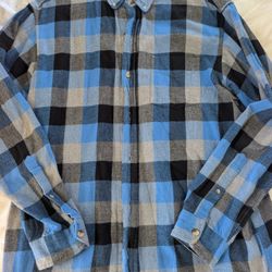 Blue And Gray Plaid Flannel 