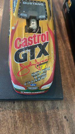 Action John Force Castrol GTX Mustang Die-Cast drag racing car with metal body