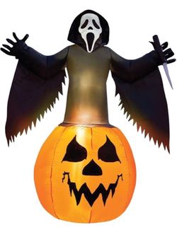 6ft Ghost Face Inflatable for Halloween