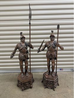 Roman Soldier European Copper Statue Figurines 50in