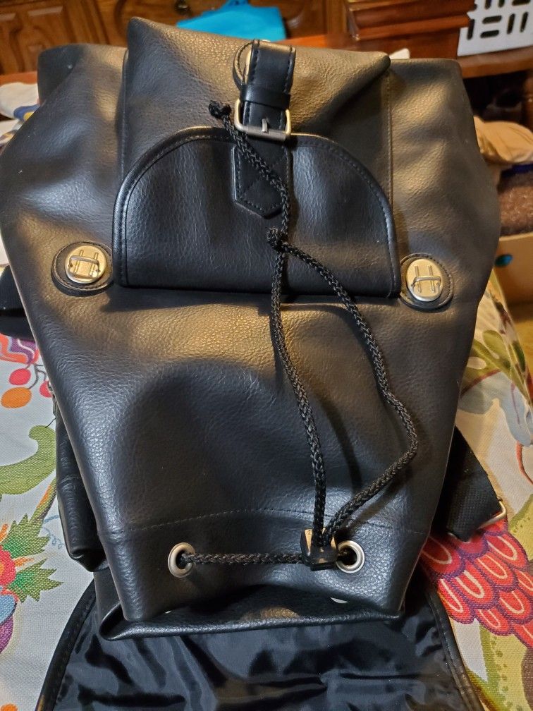 Vintage Heavy Leather Backpack By Bass G H Bass & Co