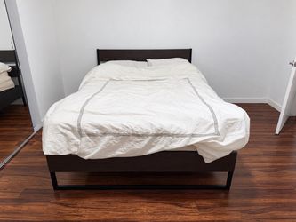 IKEA TRYSIL Queen Bed Frame – Dark Brown & Black
