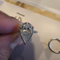 3 CT Lab Grown Diamond Engagement Ring Size 4.5