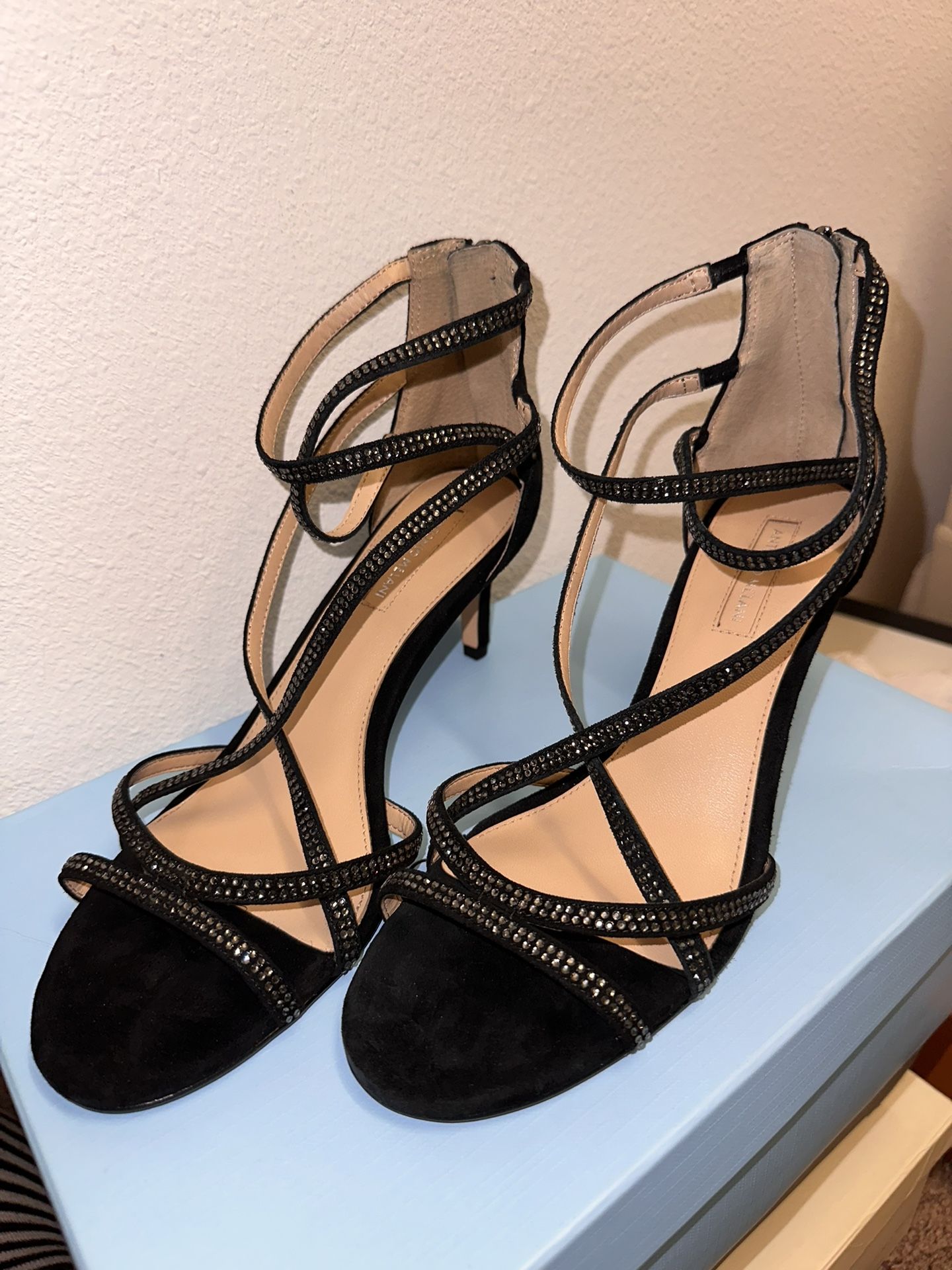 Antonio Melani Black Strap Heels