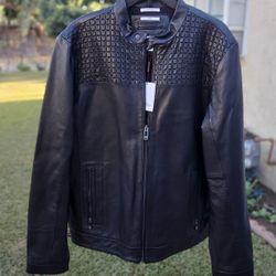 Men's Leather Calvin Klein Jacket Piel Large