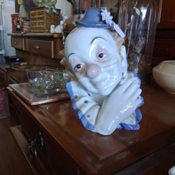 Porcelain "Thinking Clown" Figurine