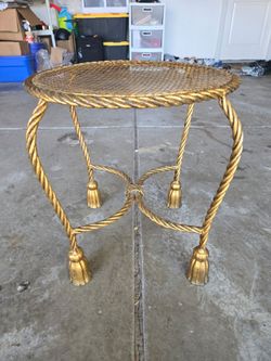 Gold Rope Tassel Side Table