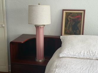 Vintage Striped Glass Lamps (Pair) – Postmodern / Italian Murano Style