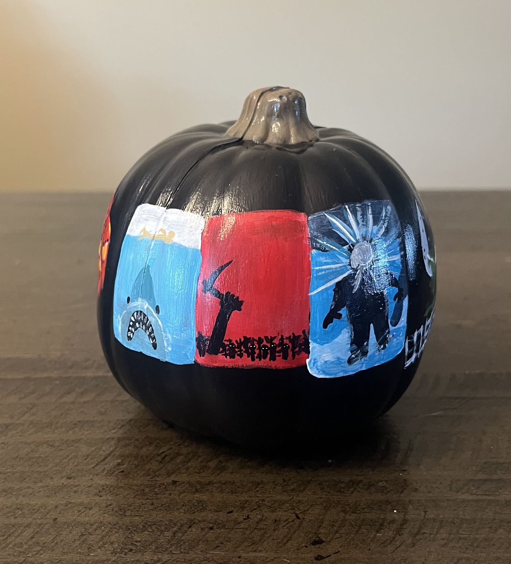 Hand Painted Horror Movie Poster Pumpkin