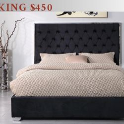 Black Queen Bed - Modern Styles - Mattress Sold Separate 