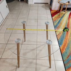 Mid Century  Glass Top Round Table