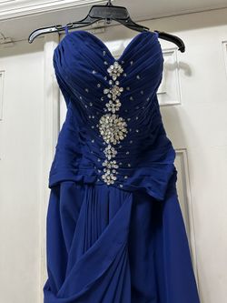 Unique Royal Blue Strapless Dress!!!