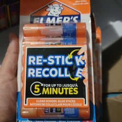 Elmer's Re-stick Glue Stick 6 Sticks School Supplies