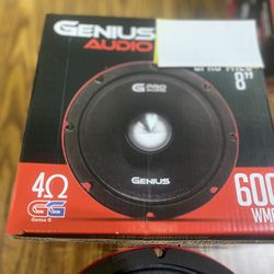 New 8" Genius Audio 600w Max Power Midrange Mid High Loud Speaker  $90 Each  