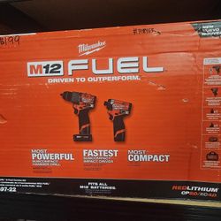 Milwaukee
M12 FUEL 12-Volt Lithium-Ion Brushless Cordless Hammer Drill and Impact Driver Combo Kit w/2 Batteries and Bag (2-Tool)