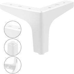 4-Inch White European Style Replacement Furniture Legs for Sofa, Cabinet – Set of 4