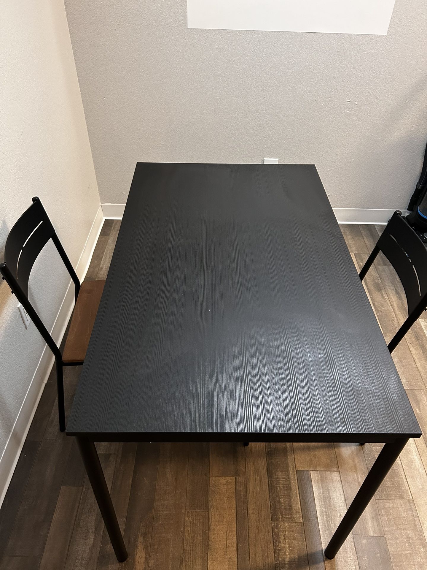 dining table with 2 dining chairs