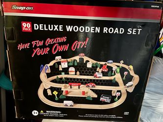 Snap-On Tools Deluxe Wooden Road Set kids toys collectable rare