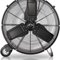 Heavy Duty Metal Industrial Drum Fan, 24 inch High Velocity Shop Fan