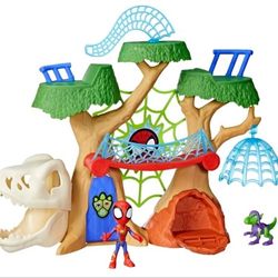 Spidey and HIS Amazing Friends Marvel Dino-Webs Treehouse Super Hero Playset