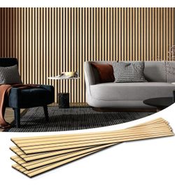 4 Oak Acoustic Panels - 94.5 x 7.9 inches