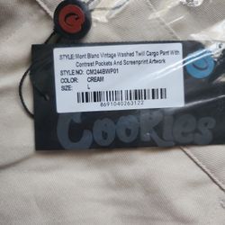 Cookies Clothing Cargo PANTS Men Size L