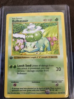 Pokémon card bulbasaur 1st edition