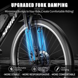Black 26-inch Adult Electric Mountain Bike With charger / ⚡Black 26" 749W eBike – 25MPH + Removable Battery – 330LB Cap – Best for Hills & City