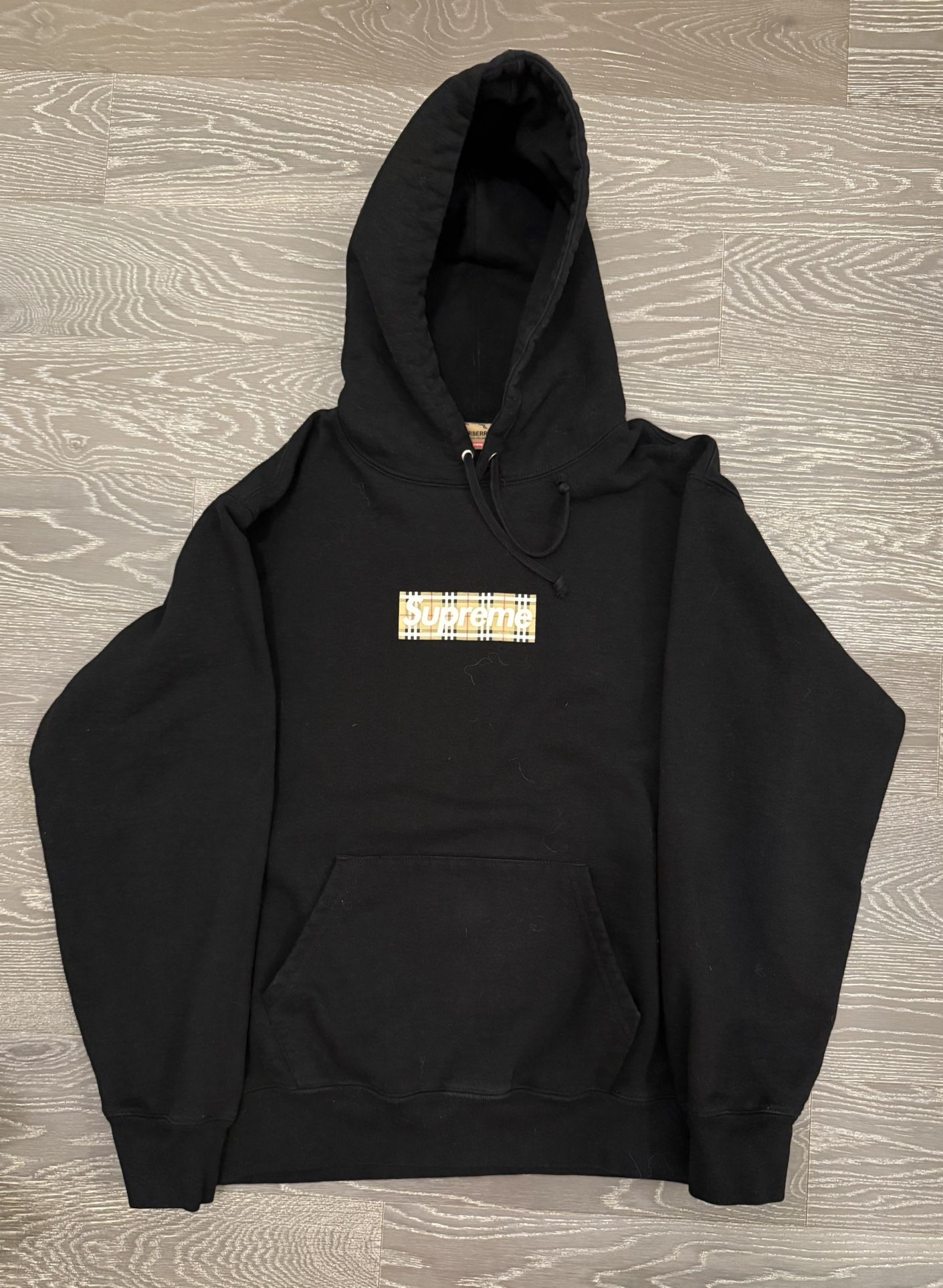 Supreme x Burberry Box Logo Hooded Sweatshirt Black