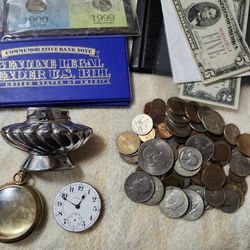 Currency Coins Gold Watch Bills 