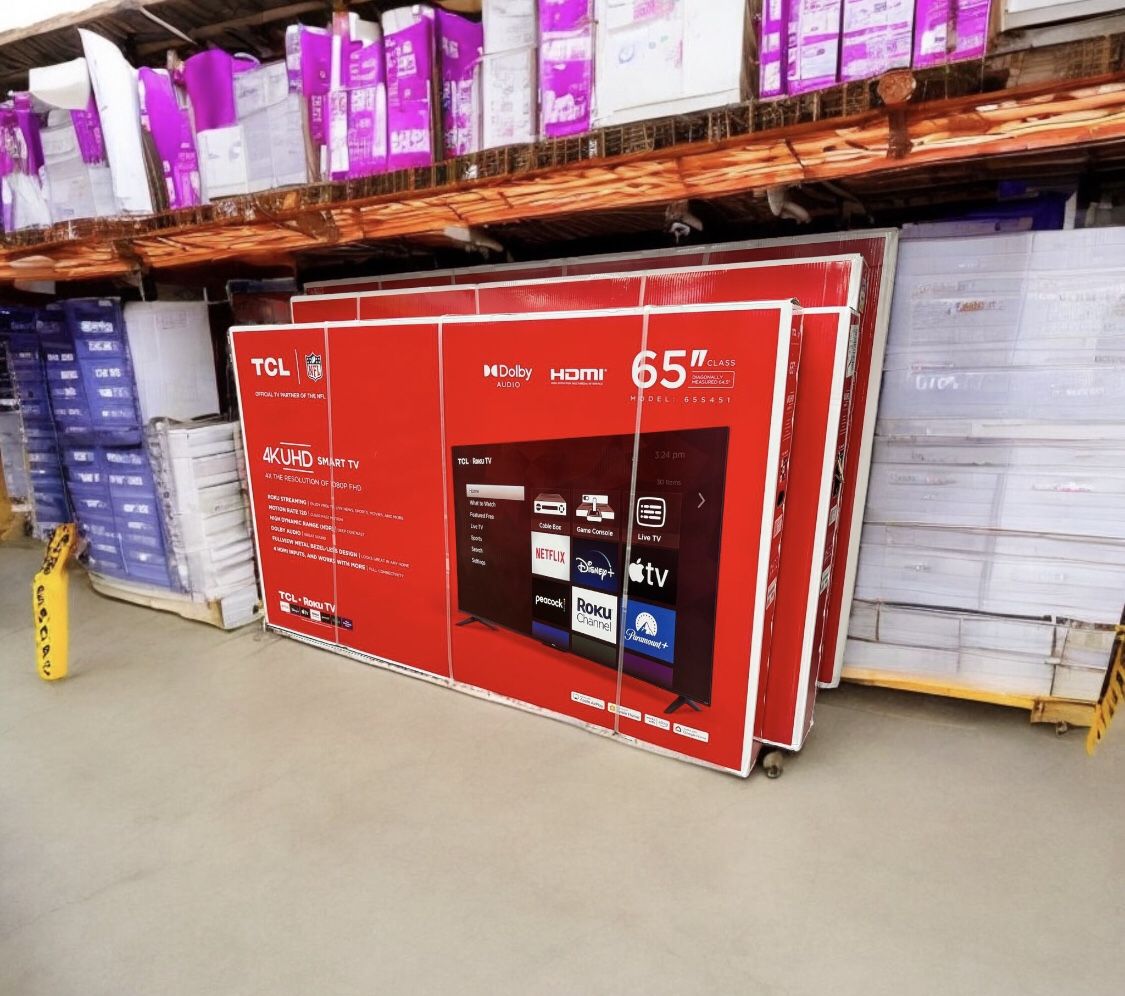 HD255 65” TCL smart 4k Roku led tv floor model