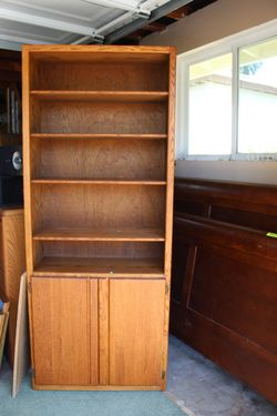 Solid Oak Bookcase - Like New - $95