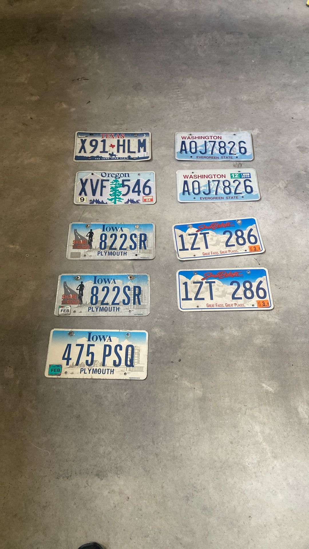 license plates