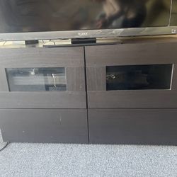 Dark Wood TV And Media Stand