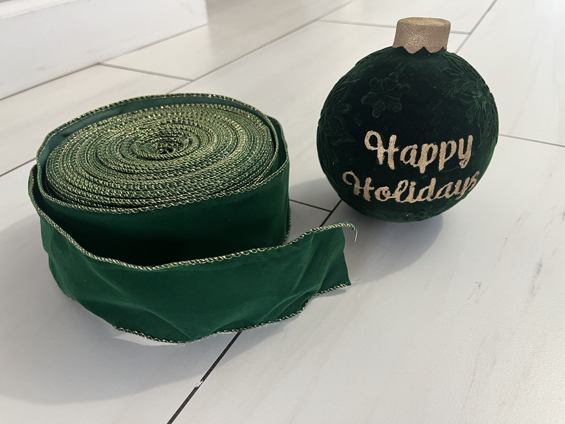 Christmas Ribbon - Velvet emerald