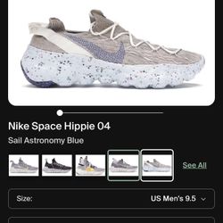 Nike Space Hippie 04 Sail Mens 9.5/ Women 11