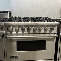 Viking 36”Wide Dual Fuel Range Stove Stainless Steel 6Burners 