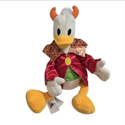 Disney Parks Donald Duck Devil Halloween Plush 12" Doll Stuffed Animal Toy GUC