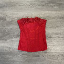 Vintage y2k Fiasca women's red rose corset