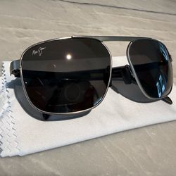 Maui Jim Waihee Ridge Aviator Sunglasses (grey/matte silver)